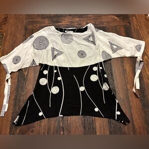 Artistic Black and White Women's Blouse